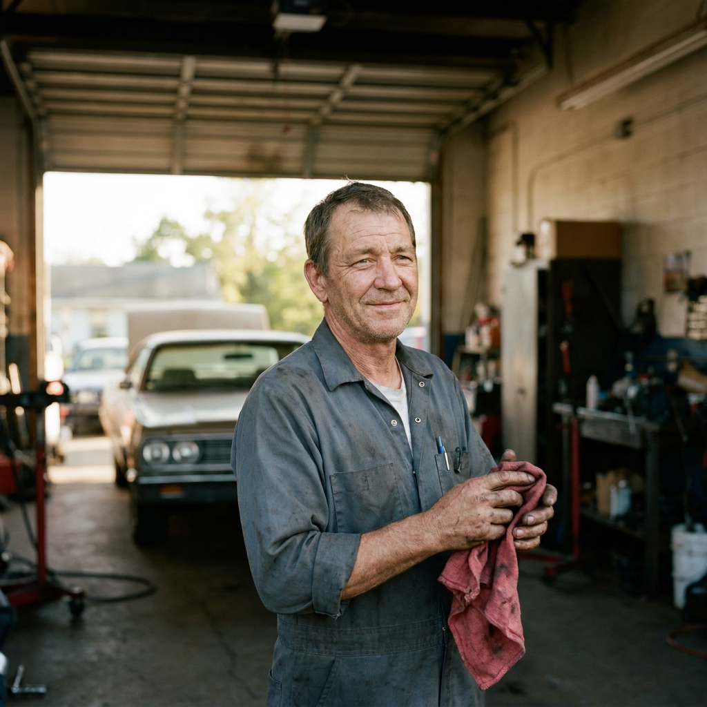 Illustrative portrait of a bartender